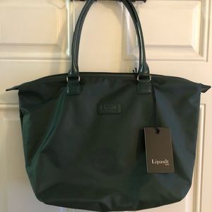 Lipault Paris Lady Plume Hunter Green Nylon Tote